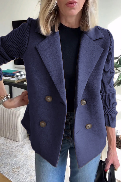 Amelia™ | Chic Blazer with Knitted Sleeves