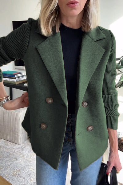 Amelia™ | Chic Blazer with Knitted Sleeves