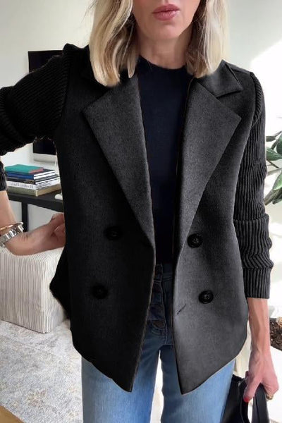 Amelia™ | Chic Blazer with Knitted Sleeves