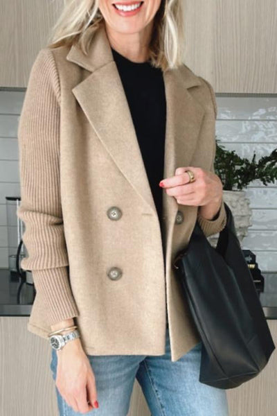 Amelia™ | Chic Blazer with Knitted Sleeves