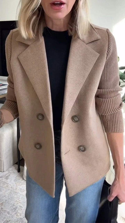 Amelia™ | Chic Blazer with Knitted Sleeves